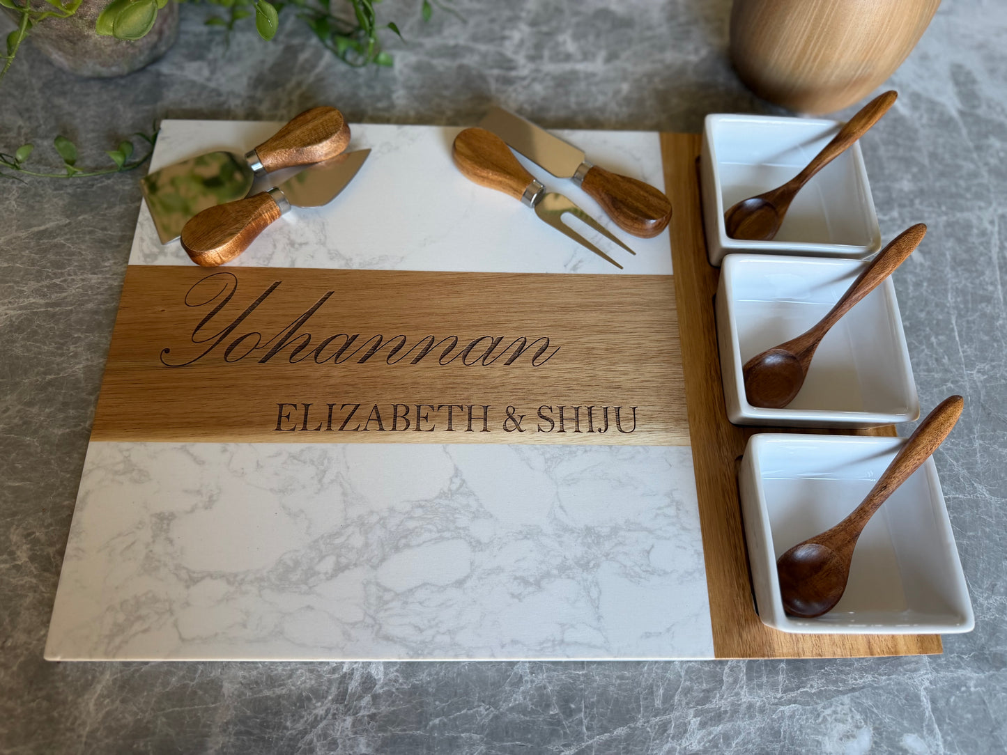 Marble Charcuterie Board Set – 11 Piece Set E&S Creative Works