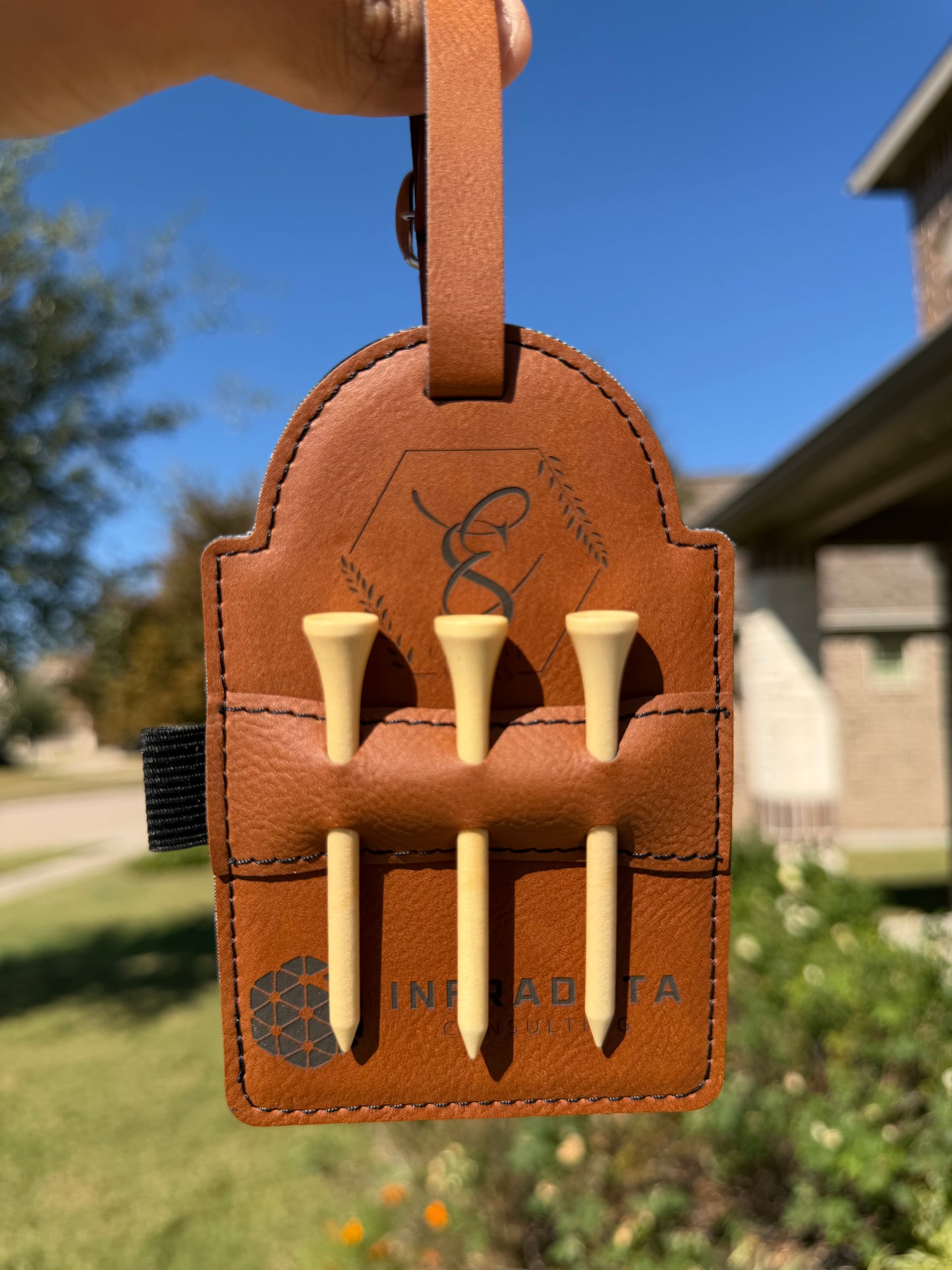 Golf Bag Tag with Tee holders E&S Creative Works