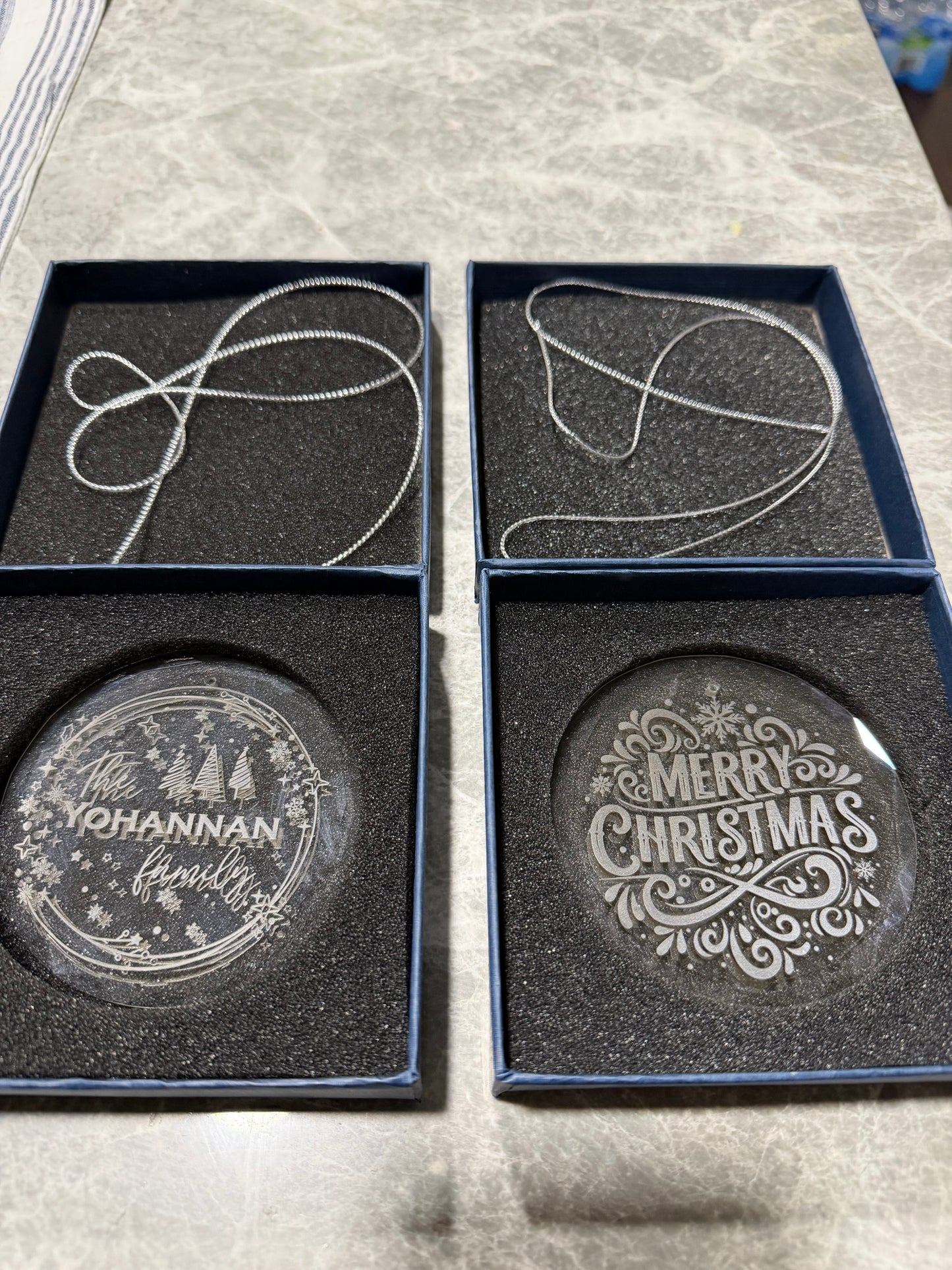 Crystal Ornaments - Engraved E&S Creative Works