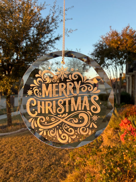 Crystal Ornaments - Engraved E&S Creative Works