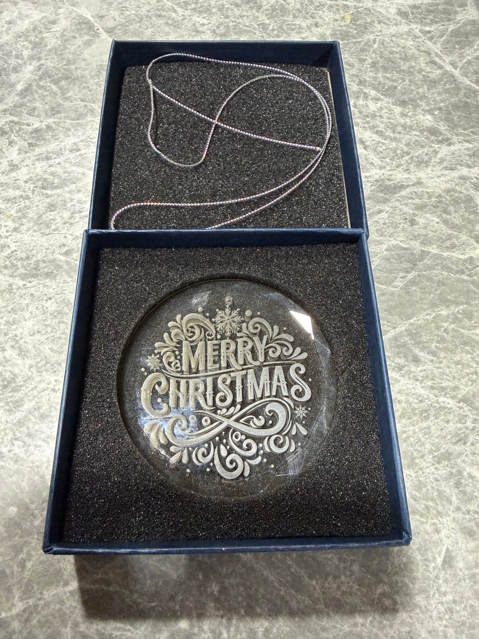 Crystal Ornaments - Engraved E&S Creative Works