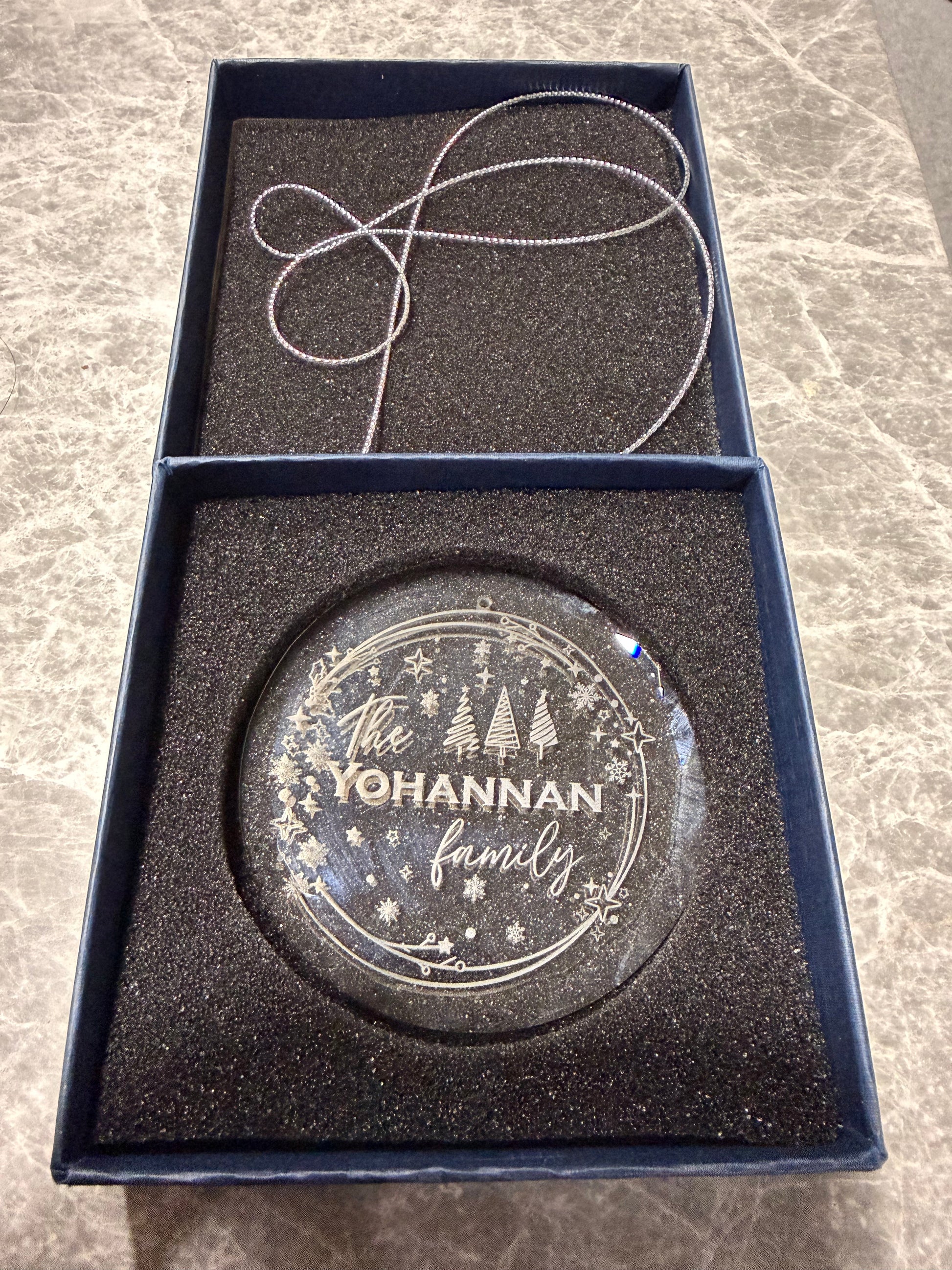 Crystal Ornaments - Engraved E&S Creative Works
