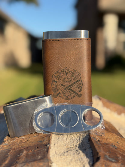 Leatherette Cigar Case with Cutter E&S Creative Works
