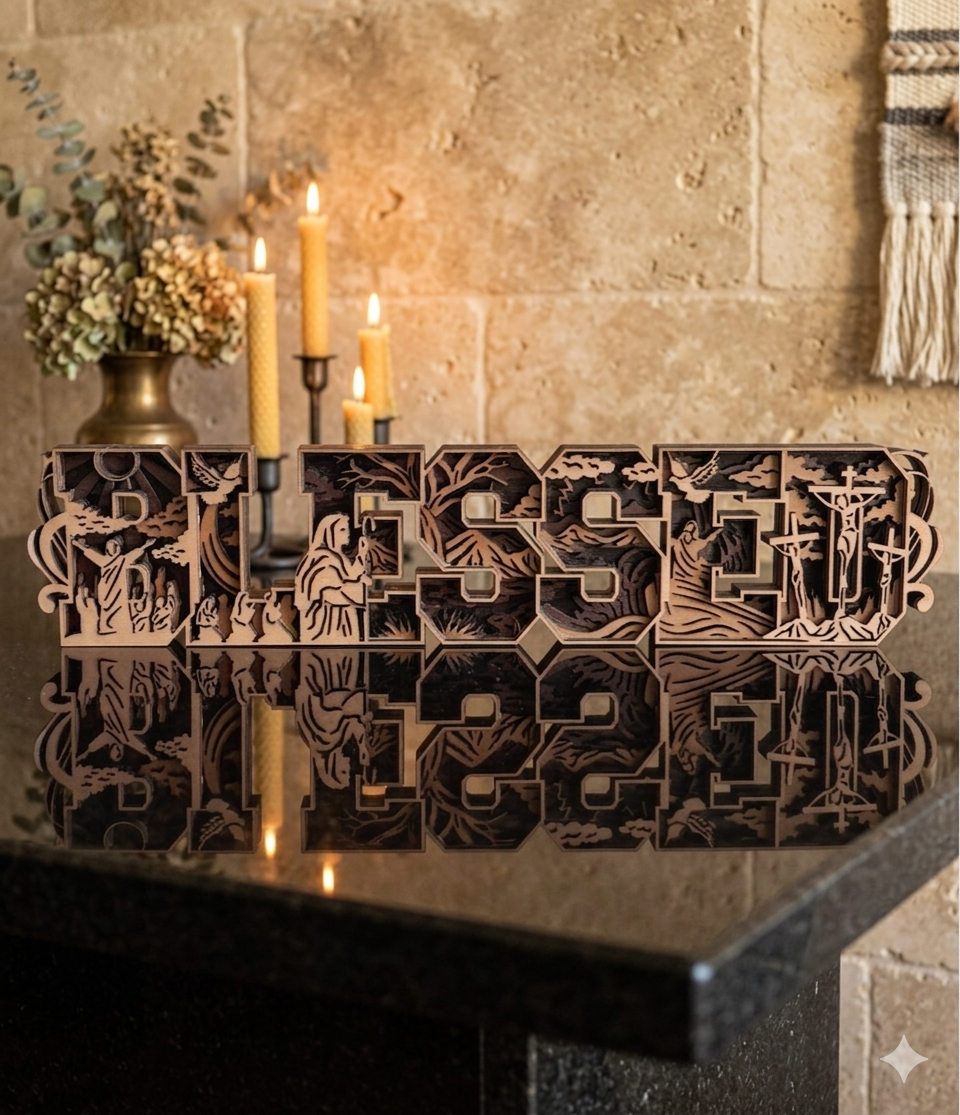 ‘BLESSED’ 3D sign