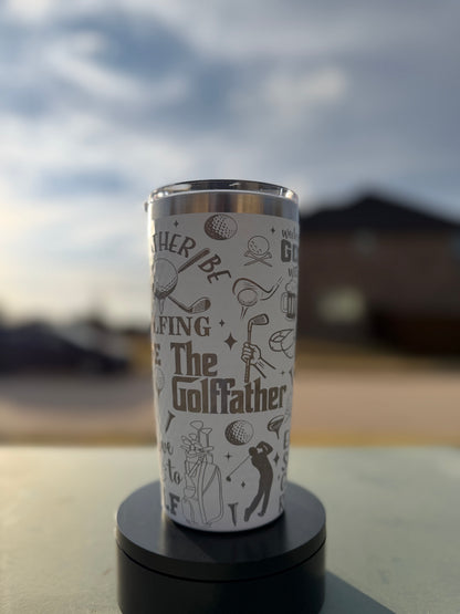 20oz Golf Ball Textured Tumbler - The Golf Father design E&S Creative Works