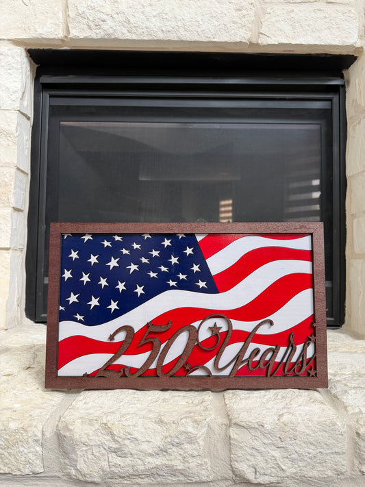 USA Flag Sign – 250 Years