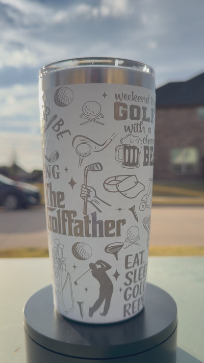 20oz Golf Ball Textured Tumbler - The Golf Father design